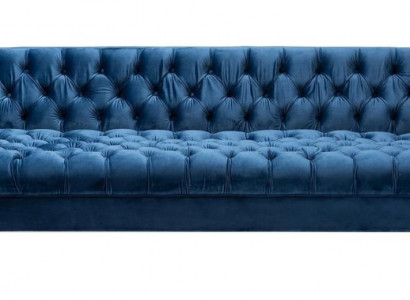 Blaue Chesterfield Textil Modern Design Stoff Kreative Möbel Neu Wohnzimmer Sofa